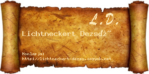 Lichtneckert Dezső névjegykártya